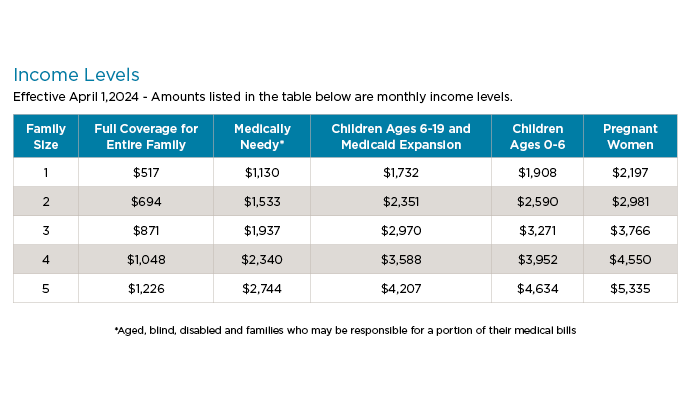 Household Income Guidelines Chart